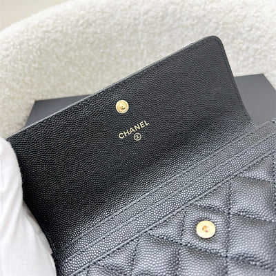 Chanel 23A Long Wallet in Black Caviar AGHW