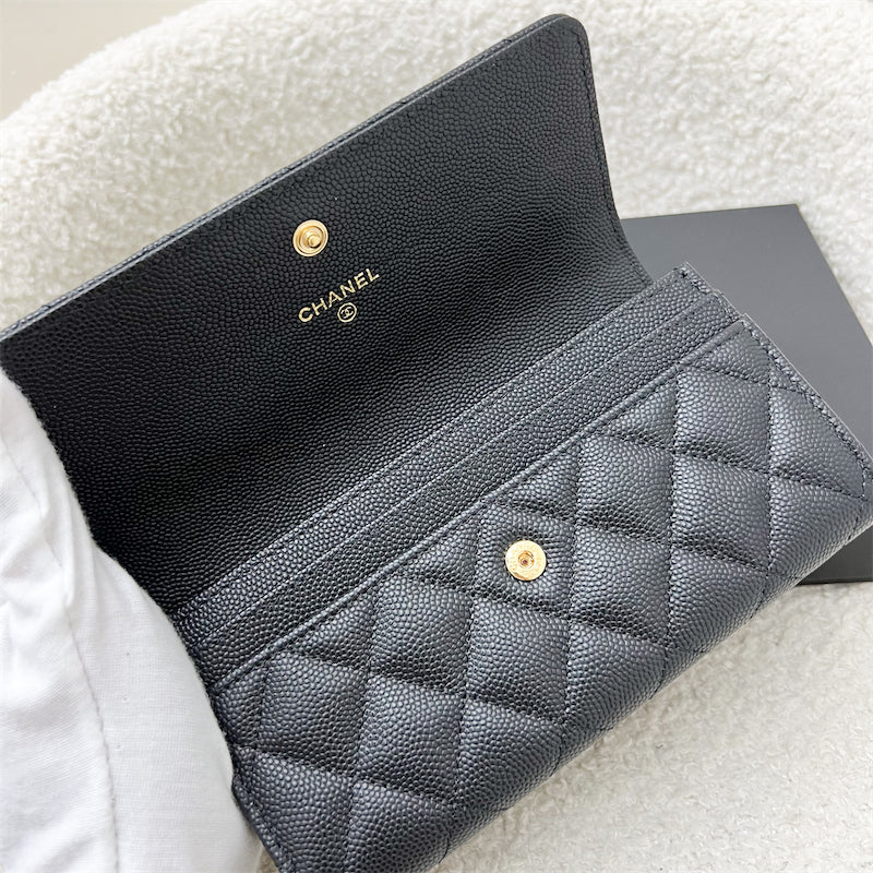 Chanel 23A Long Wallet in Black Caviar AGHW