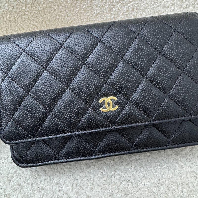 Chanel Classic Wallet on Chain WOC in Black Caviar and GHW