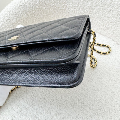 Chanel Classic Wallet on Chain WOC in Black Caviar and GHW