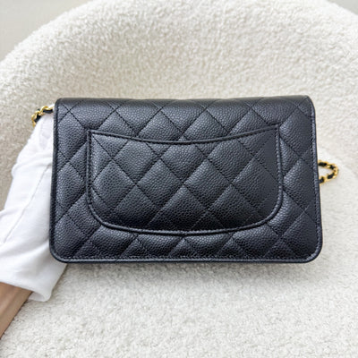 Chanel Classic Wallet on Chain WOC in Black Caviar and GHW