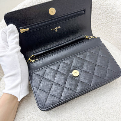 Chanel Classic Wallet on Chain WOC in Black Caviar and GHW