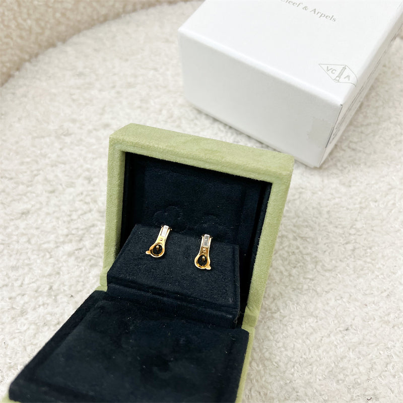 Van Cleef & Arpels VCA Vintage Alhambra Ear Studs with Black Onyx in 18K Yellow Gold