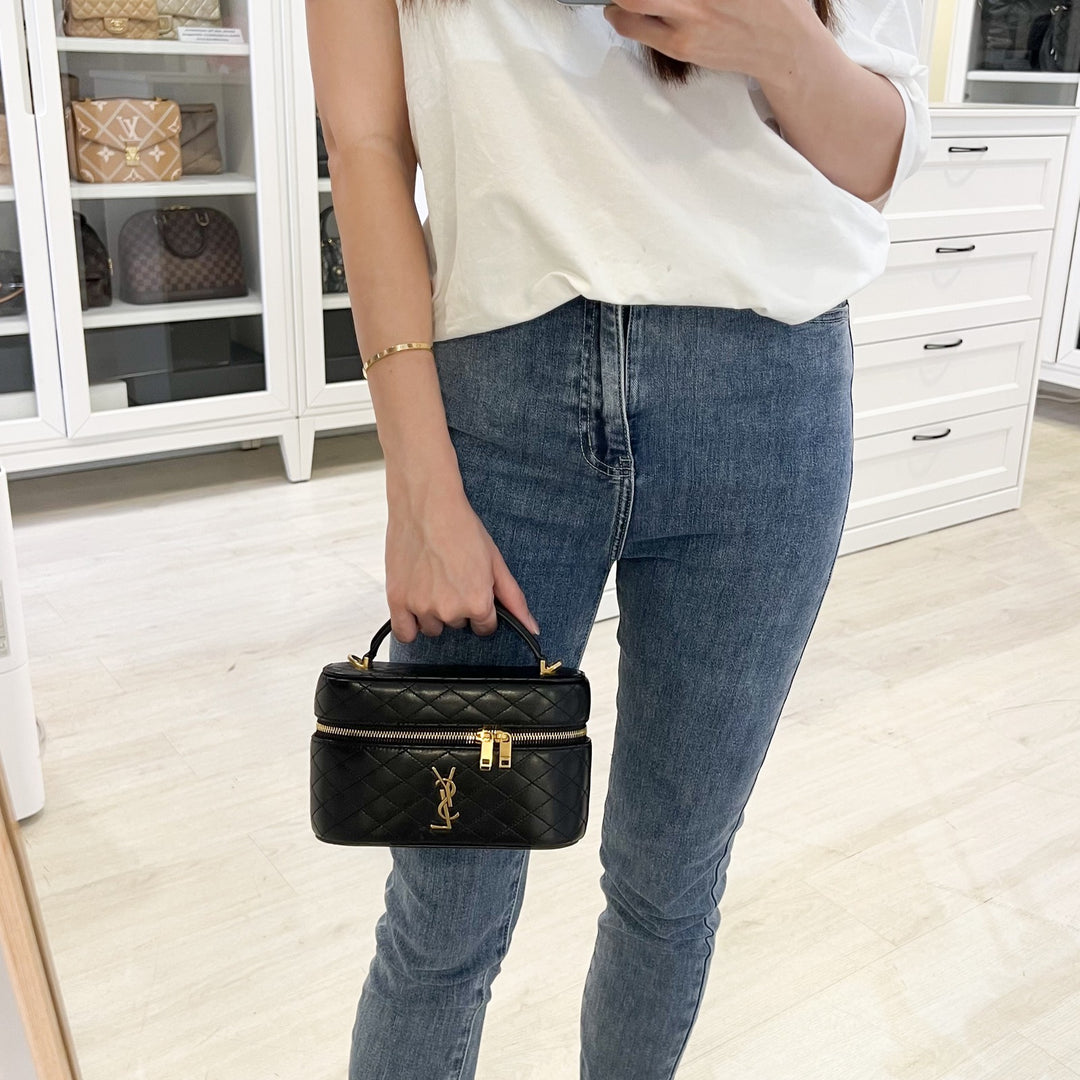 Saint Laurent YSL Gaby Vanity (LP Style) Bag in Black