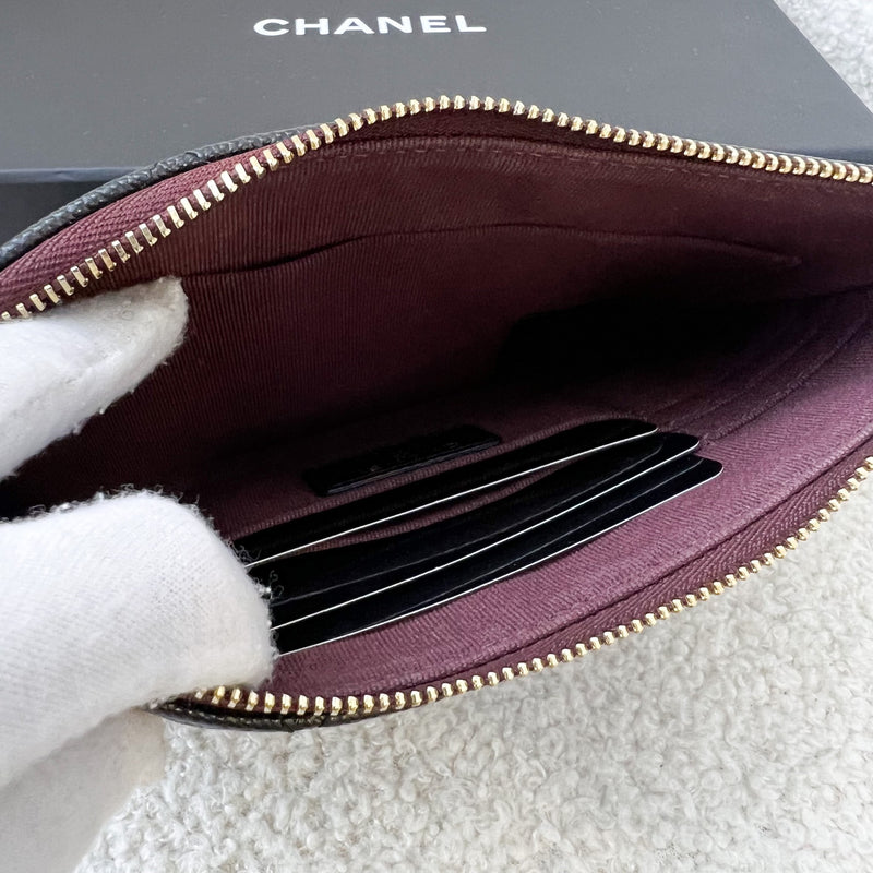Chanel Classic Small O-Case in Black Caviar and LGHW
