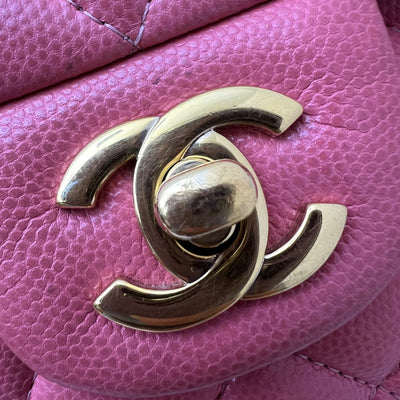 Chanel Small Classic Flap CF in Salmon Pink Caviar and GHW