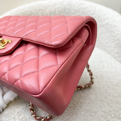 Chanel Small Classic Flap CF in Salmon Pink Caviar and GHW