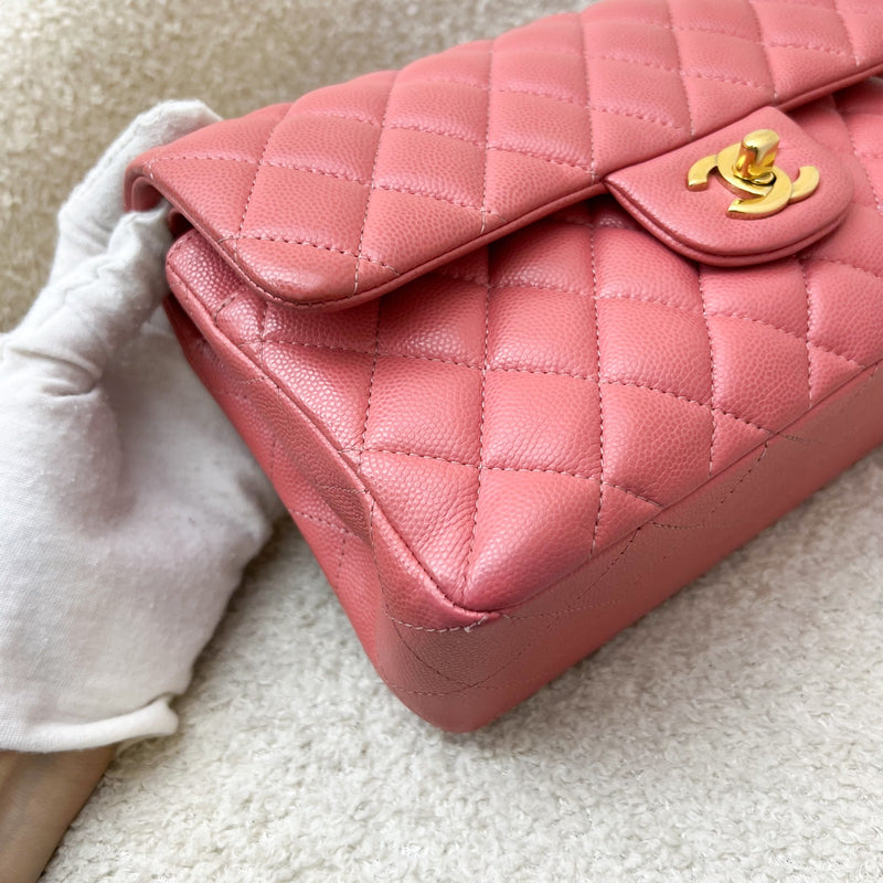 Chanel Small Classic Flap CF in Salmon Pink Caviar and GHW