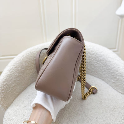 Gucci GG Marmont Medium Shoulder Bag In Dusty Pink Calfskin and AGHW