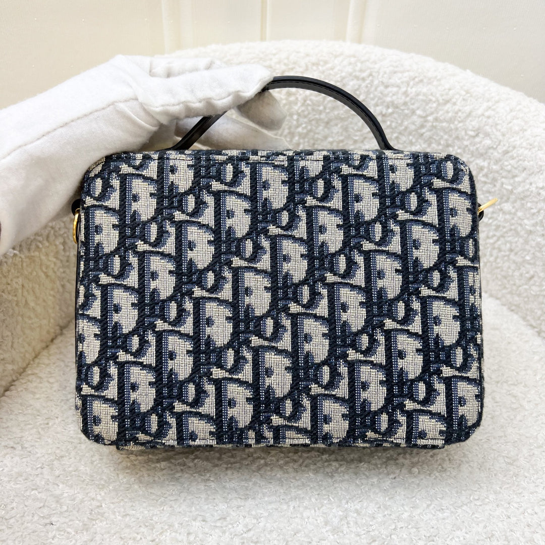 【ヴィンテージ】Rank:S☆Dior Jacquard Blue Vanity SHW バック ヴィンテージ】Rank:S☆Dior Jacquard Blue Vanity SHW バック