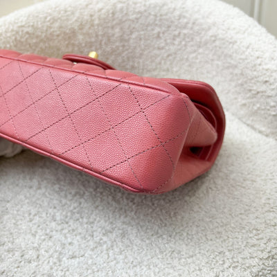 Chanel Small Classic Flap CF in Salmon Pink Caviar and GHW