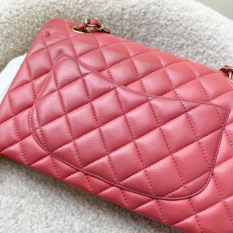 Chanel Small Classic Flap CF in Salmon Pink Caviar and GHW