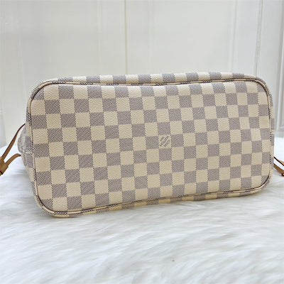 LV Neverfull MM in Damier Azur Canvas and GHW