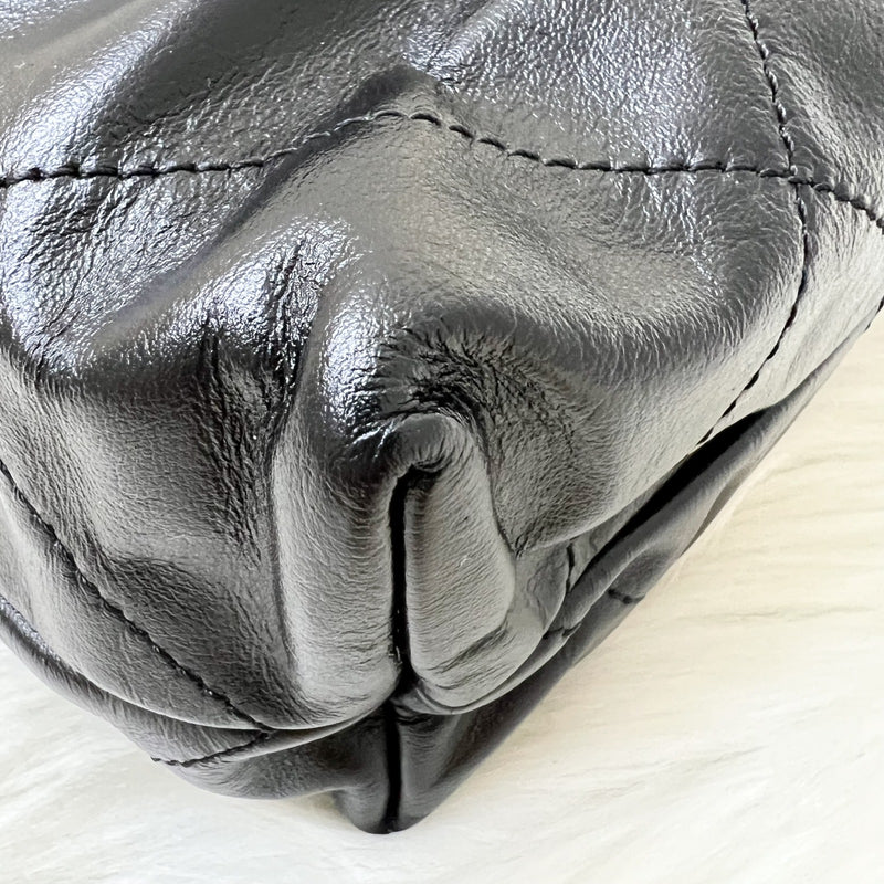 Chanel 22 Small Hobo Bag in Black Shiny Calfskin and AGHW