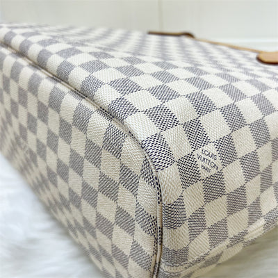 LV Neverfull MM in Damier Azur Canvas and GHW