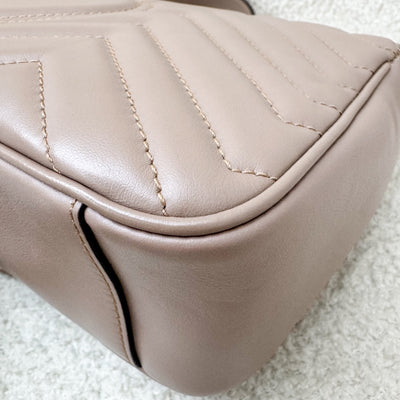 Gucci GG Marmont Medium Shoulder Bag In Dusty Pink Calfskin and AGHW