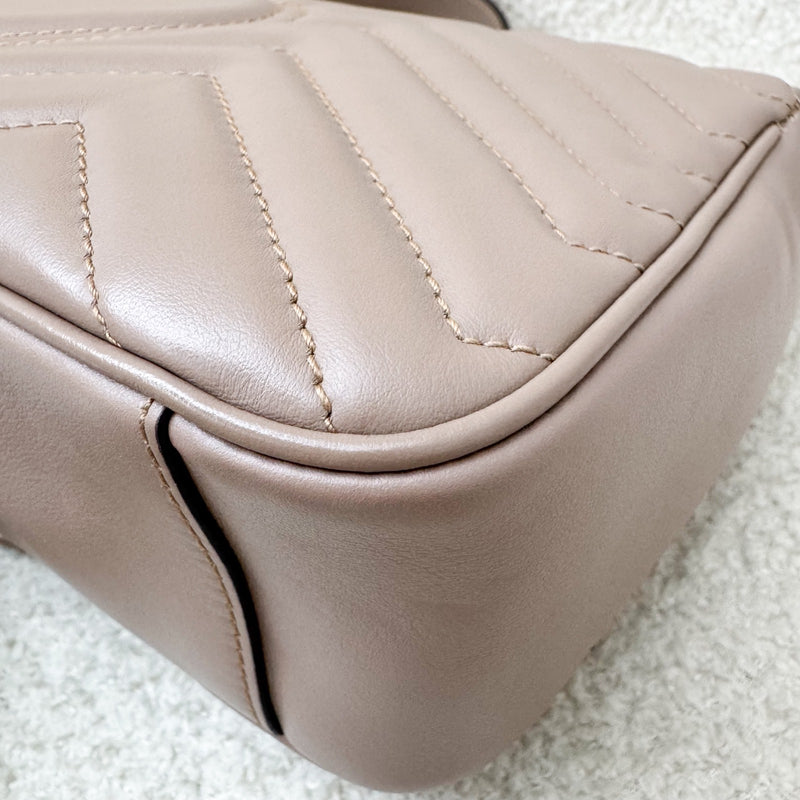 Gucci GG Marmont Medium Shoulder Bag In Dusty Pink Calfskin and AGHW