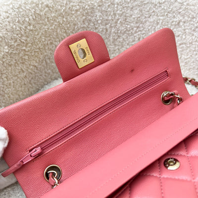 Chanel Small Classic Flap CF in Salmon Pink Caviar and GHW