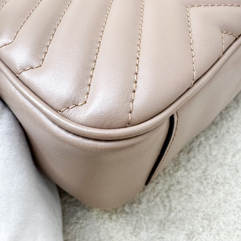 Gucci GG Marmont Medium Shoulder Bag In Dusty Pink Calfskin and AGHW