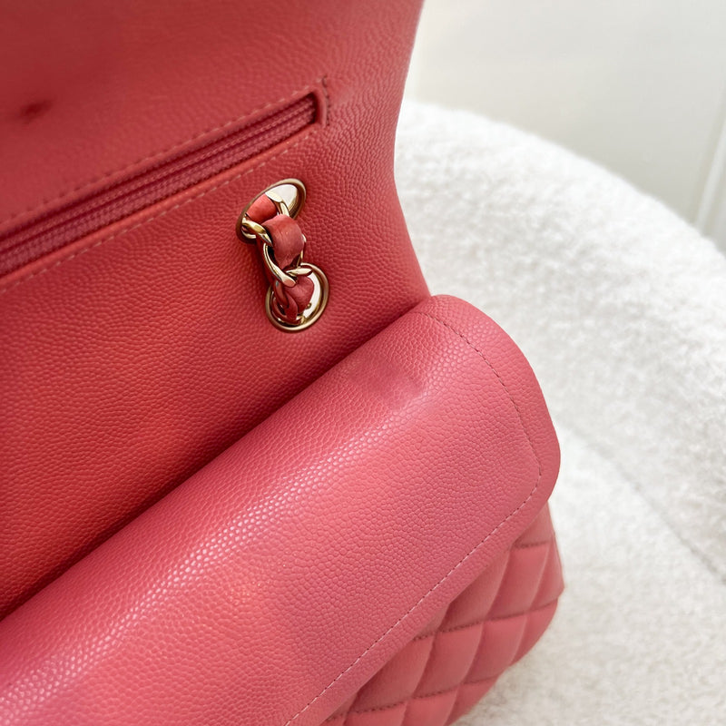 Chanel Small Classic Flap CF in Salmon Pink Caviar and GHW