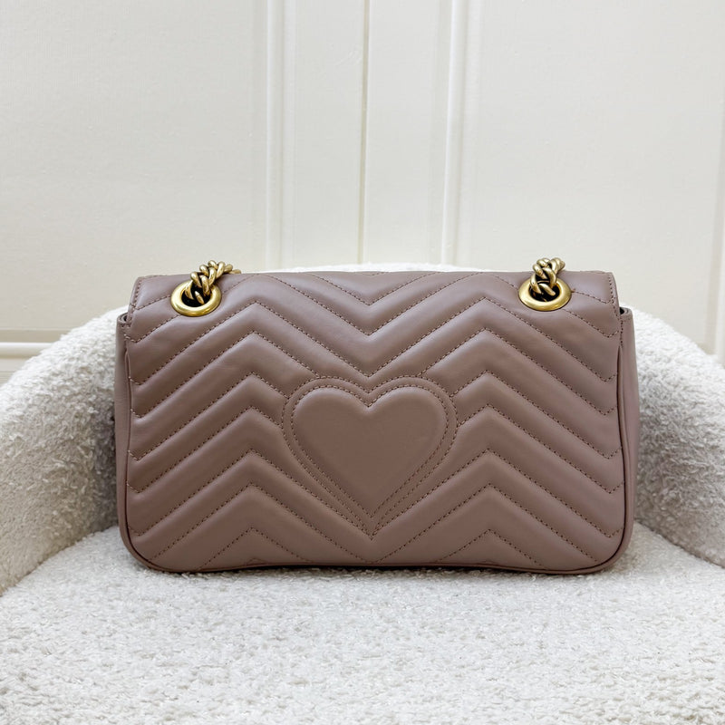 Gucci GG Marmont Medium Shoulder Bag In Dusty Pink Calfskin and AGHW
