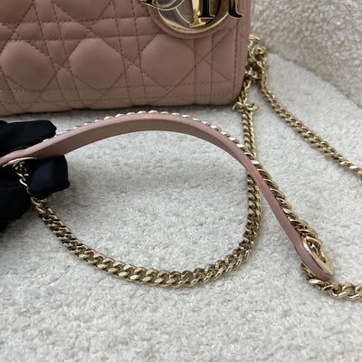Dior Mini Lady Dior in Blush Pink Lambskin and LGHW (Model: M0505OCAL, Colour: M50P)