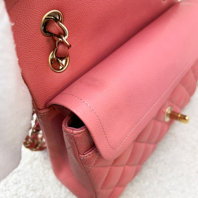 Chanel Small Classic Flap CF in Salmon Pink Caviar and GHW