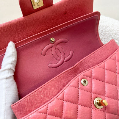 Chanel Small Classic Flap CF in Salmon Pink Caviar and GHW