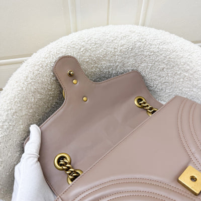 Gucci GG Marmont Medium Shoulder Bag In Dusty Pink Calfskin and AGHW