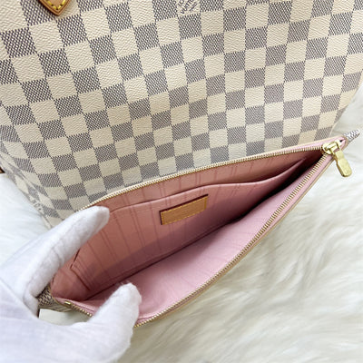 LV Neverfull MM in Damier Azur Canvas and GHW