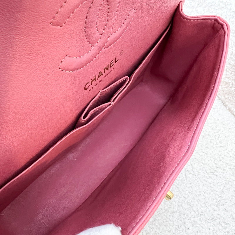 Chanel Small Classic Flap CF in Salmon Pink Caviar and GHW