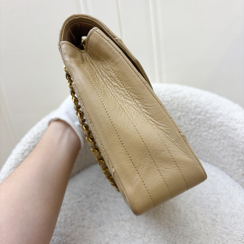 Chanel Vintage Flap in Beige Lambskin and GHW
