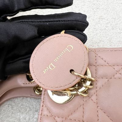 Dior Mini Lady Dior in Blush Pink Lambskin and LGHW (Model: M0505OCAL, Colour: M50P)