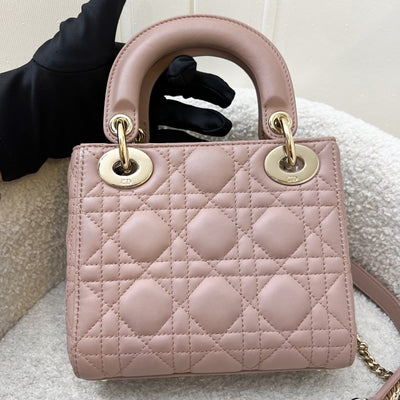 Dior Mini Lady Dior in Blush Pink Lambskin and LGHW (Model: M0505OCAL, Colour: M50P)