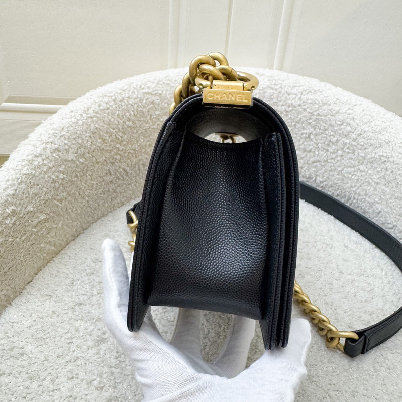 Chanel Small 20cm Boy Flap in Black Caviar and AGHW (Model: A67085)