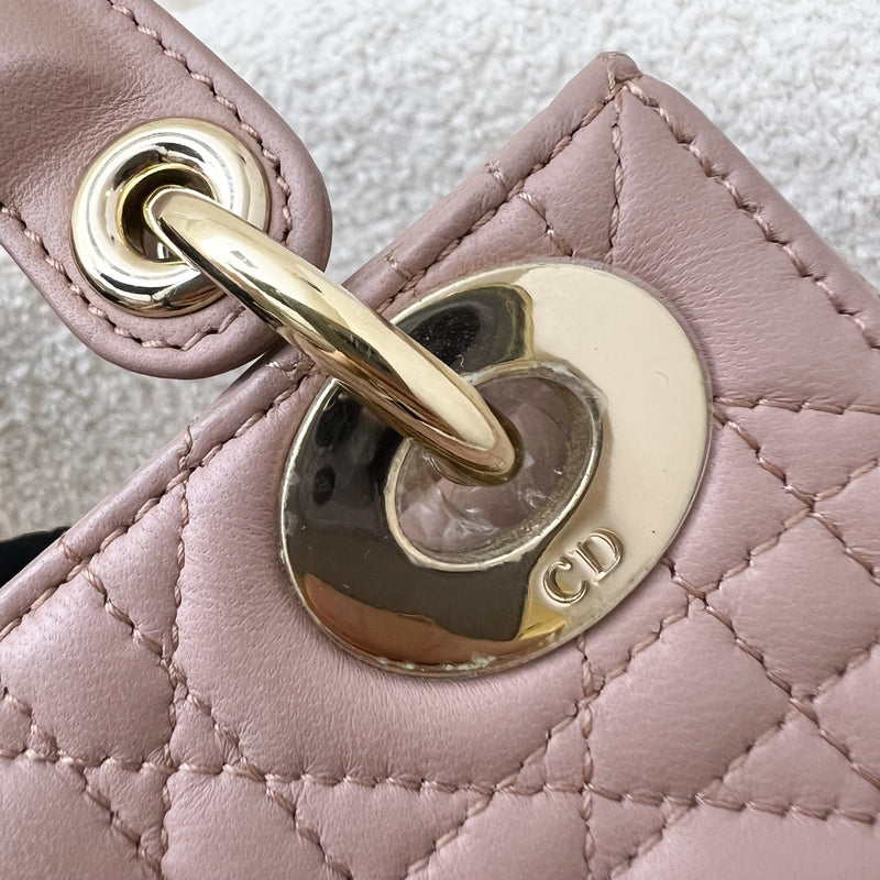 Dior Mini Lady Dior in Blush Pink Lambskin and LGHW (Model: M0505OCAL, Colour: M50P)
