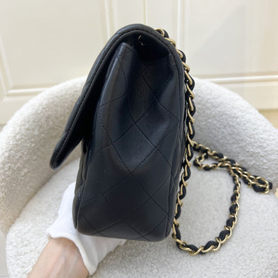 Chanel Classic Jumbo Single Flap SF in Black Lambskin and GHW