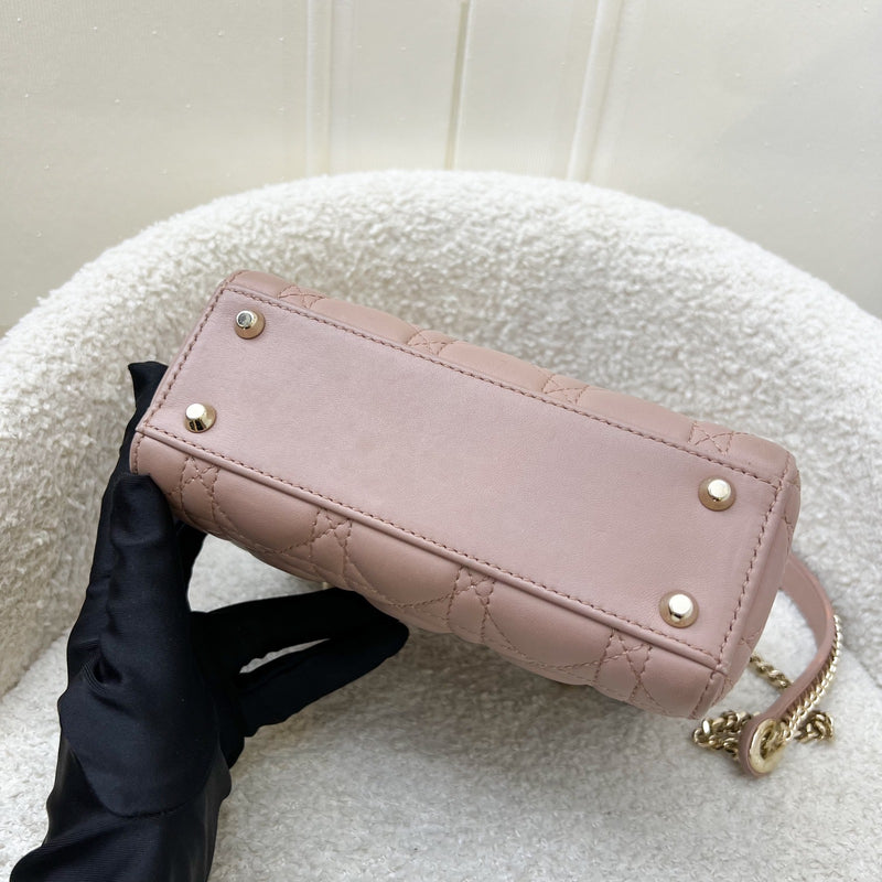 Dior Mini Lady Dior in Blush Pink Lambskin and LGHW (Model: M0505OCAL, Colour: M50P)