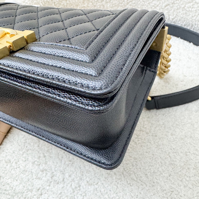 Chanel Small 20cm Boy Flap in Black Caviar and AGHW (Model: A67085)