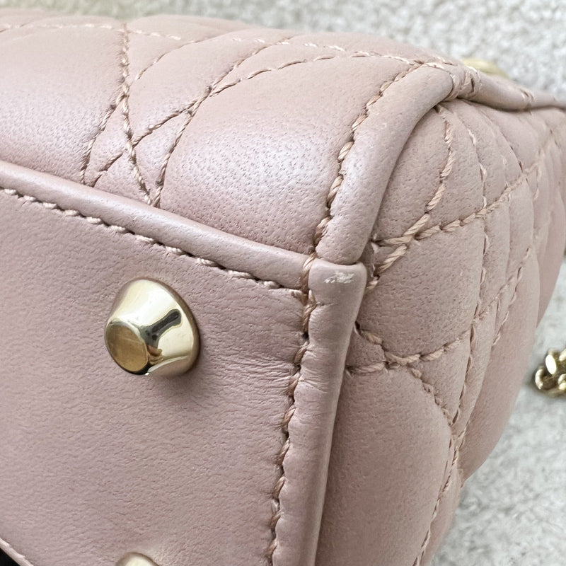 Dior Mini Lady Dior in Blush Pink Lambskin and LGHW (Model: M0505OCAL, Colour: M50P)
