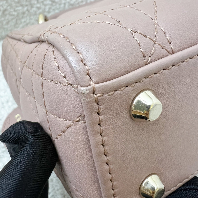 Dior Mini Lady Dior in Blush Pink Lambskin and LGHW (Model: M0505OCAL, Colour: M50P)