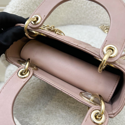Dior Mini Lady Dior in Blush Pink Lambskin and LGHW (Model: M0505OCAL, Colour: M50P)