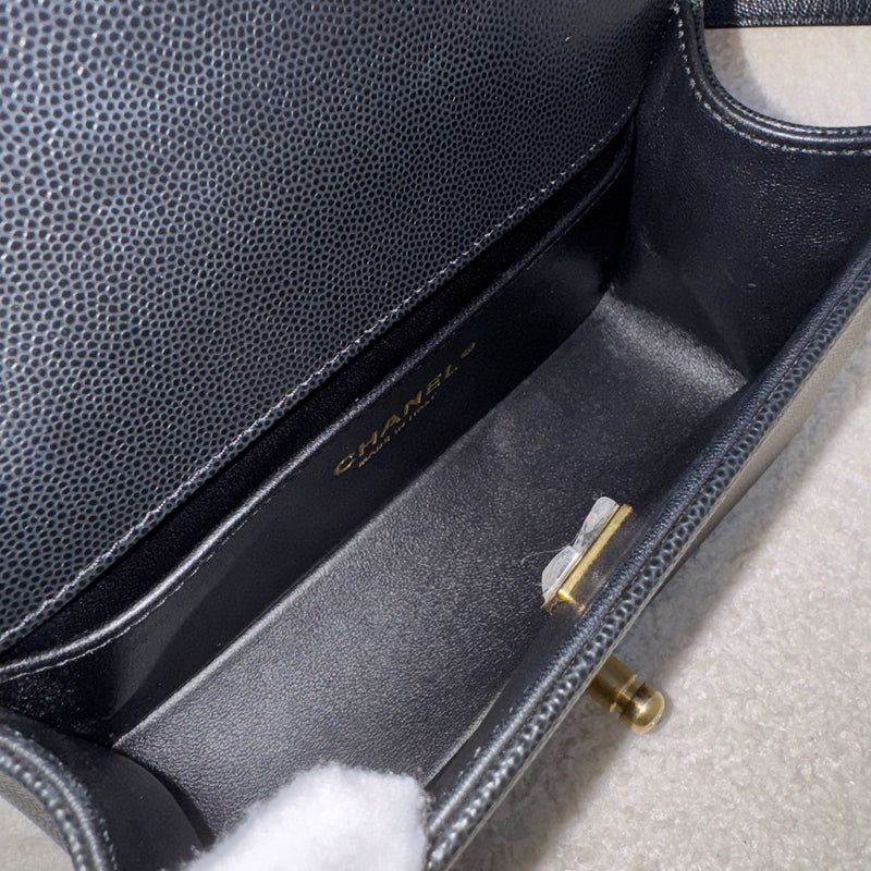 Chanel Small 20cm Boy Flap in Black Caviar and AGHW (Model: A67085)