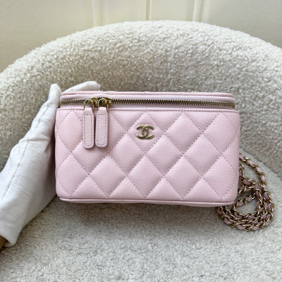 Chanel Small Classic Vanity in 22S Pink Caviar and LGHW (Model: AP1341)