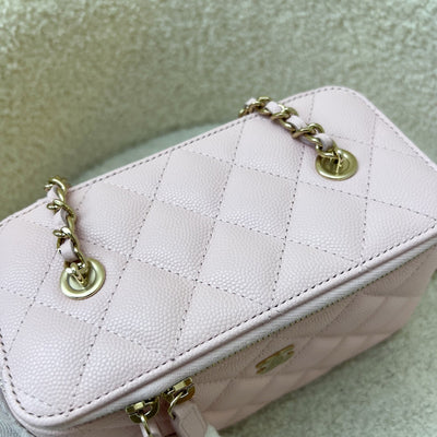 Chanel Small Classic Vanity in 22S Pink Caviar and LGHW (Model: AP1341)