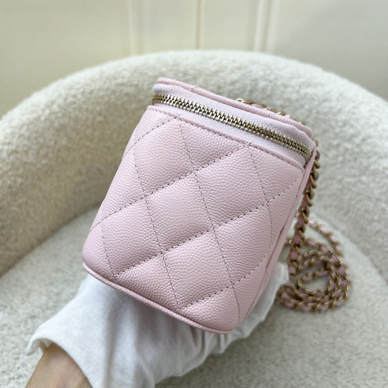 Chanel Small Classic Vanity in 22S Pink Caviar and LGHW (Model: AP1341)