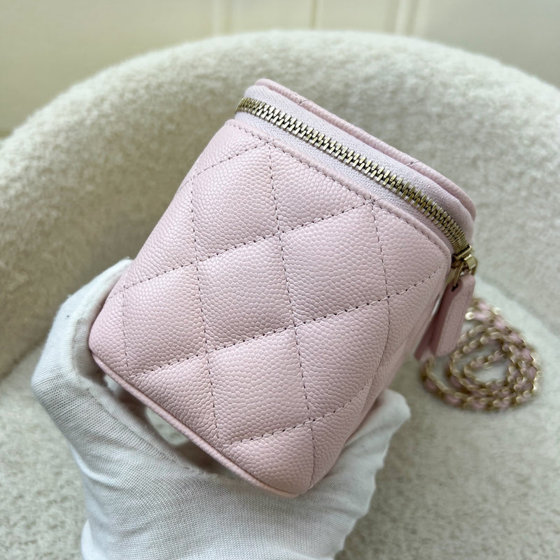 Chanel Small Classic Vanity in 22S Pink Caviar and LGHW (Model: AP1341)