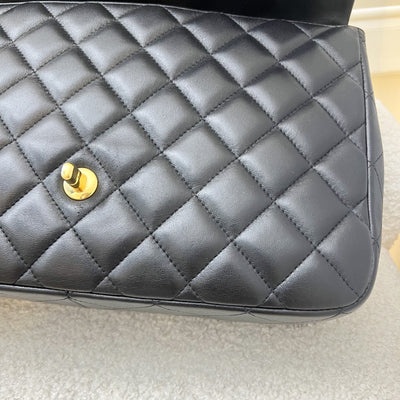 Chanel Classic Jumbo Single Flap SF in Black Lambskin and GHW