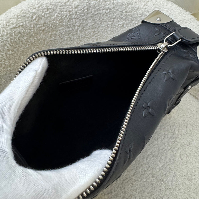 LV Side Trunk MM in Black Monogram Debossed Calfskin in SHW (Model: M21709)