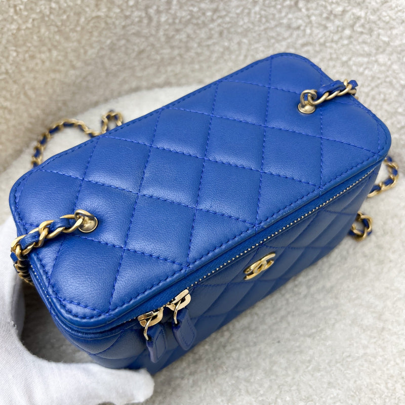 Chanel Pearl Crush Small Vanity in 22B Blue Lambskin and AGHW